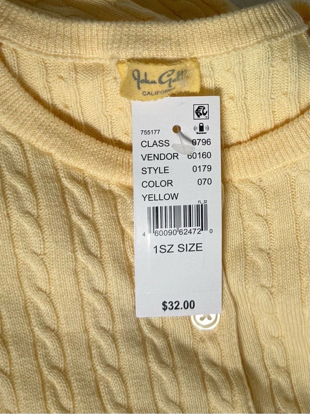 Brandy Melville yellow cable knit cardigan - Picture 3 of 3